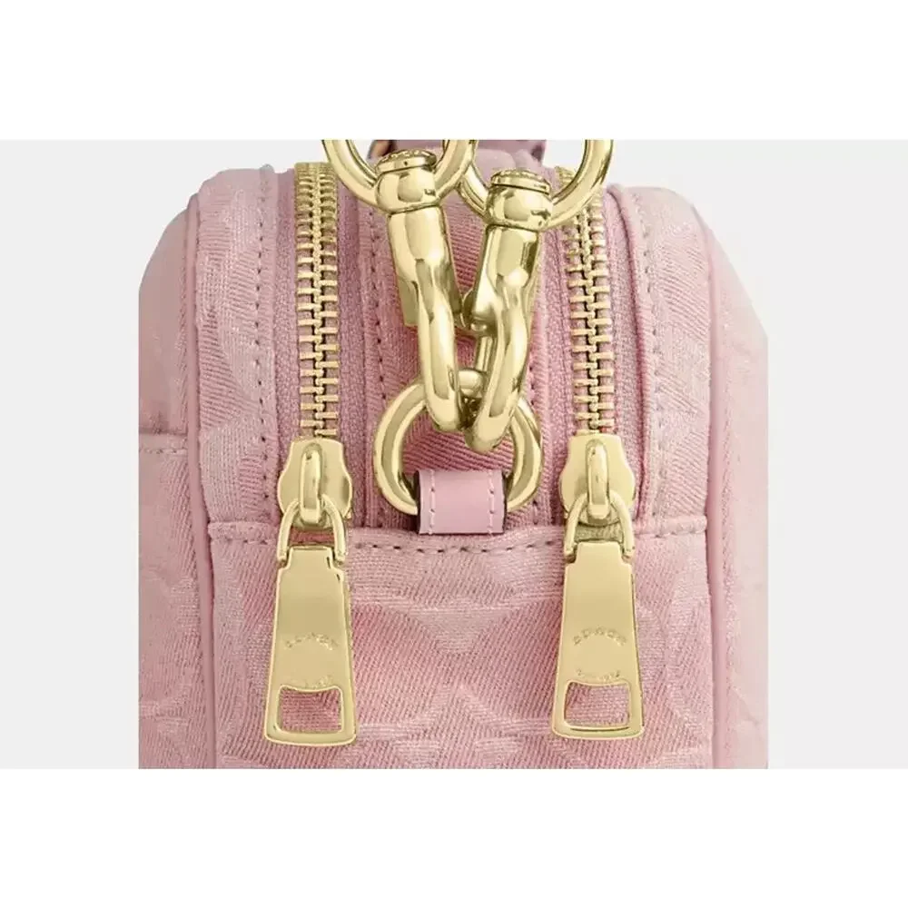 NWT B5-013 Coach CER69 Carey Bag in Signature Denim & Leather Light Pink